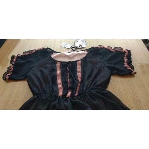 Zwarte jurk met roze voering merk" FORNARINA" maat XS