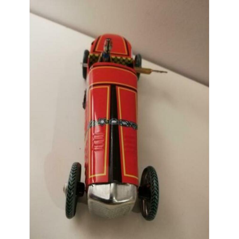 Blikken raceauto met sleutel en doosje 18 cm opwindbaar!!!