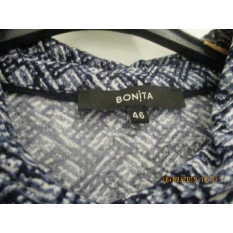 blouses maat xl merk bonita kleur blauw-wit