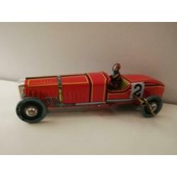 Blikken raceauto met sleutel en doosje 18 cm opwindbaar!!!