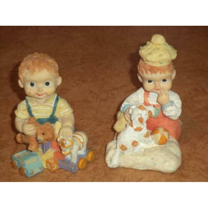 2 Beeldjes: Jongetje & Meisje [Kinderen] (10cm)