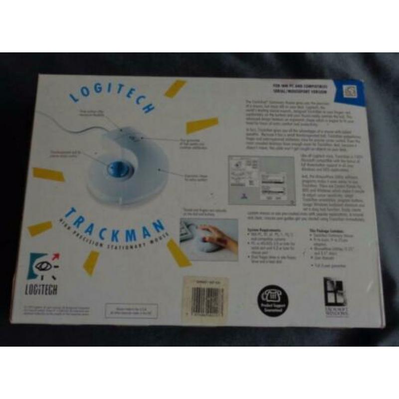 1992 vintage LOGITECH TRACKMAN T-CC2-9F stationary mouse PC