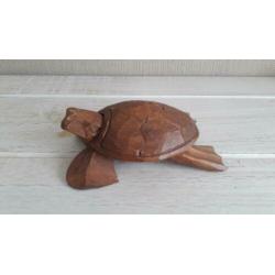 houtsnijwerk houten schildpad