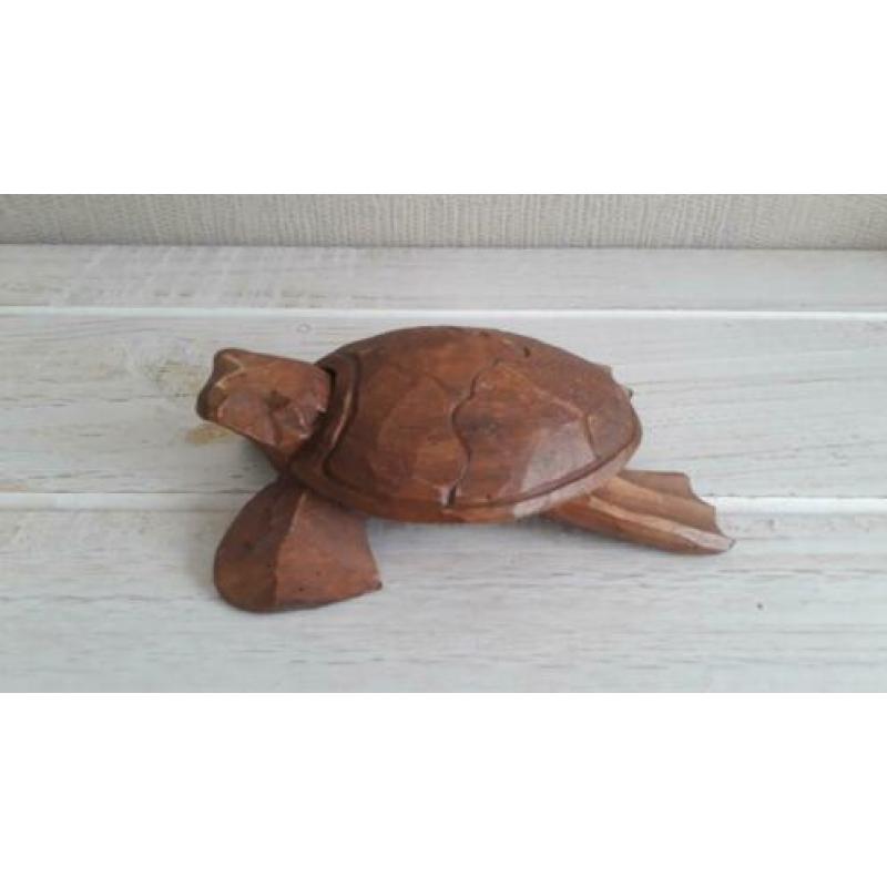 houtsnijwerk houten schildpad