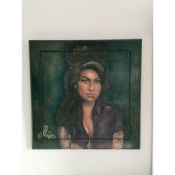 Amy Winehouse Portret met Olieverf Geschilderd 80x80