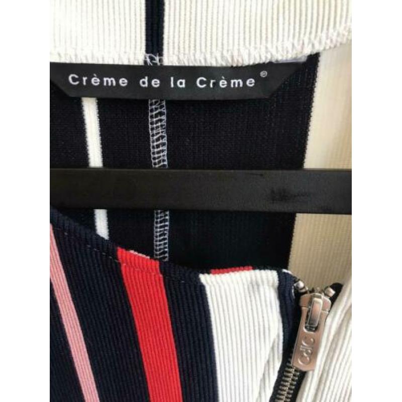 Crème de la crème jurk in blauw/wit/rood/roze maat M