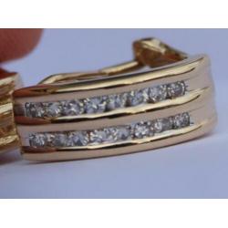 14 kt gouden oorbellen 0.40 ct diamanten briljanten