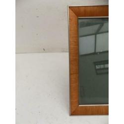 fotolijst met teak houtinleg en metaal jaren 70 vintage