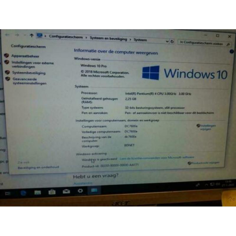 PC Computer DC7600, 2gb, HD, CDROM, SCHERM,MUIS,TOETSENBORD