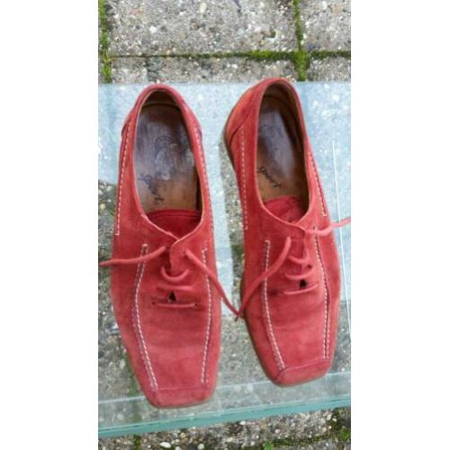 Gabor Sport rood suede-lederen veterschoen maat 39
