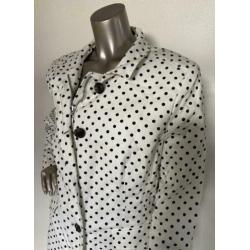 Trenchcoat voorjaar jas Junge polkadot crème zwarte stip L