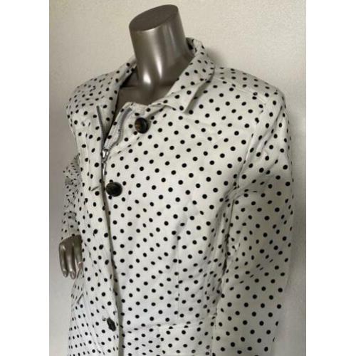 Trenchcoat voorjaar jas Junge polkadot crème zwarte stip L