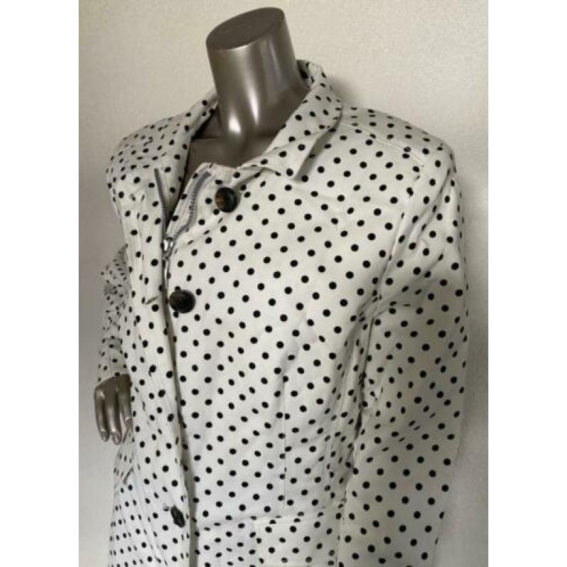 Trenchcoat voorjaar jas Junge polkadot crème zwarte stip L