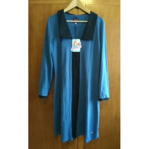 NIEUW MET KAARTJE Tante Betsy Pippa jurk L petrol blauw