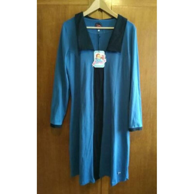 NIEUW MET KAARTJE Tante Betsy Pippa jurk L petrol blauw