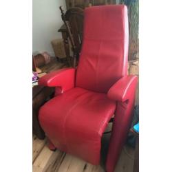 relaxstoelen rood leder