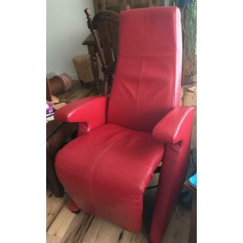relaxstoelen rood leder