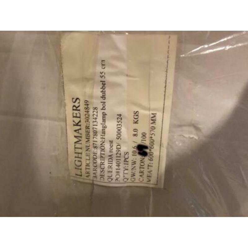 2 stuks nieuwe dubbele bol Hanglamp dia.55 cm