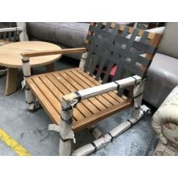 Teak schommelstoel
