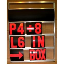 Pitboard 4 rijen met cijfers en letters
