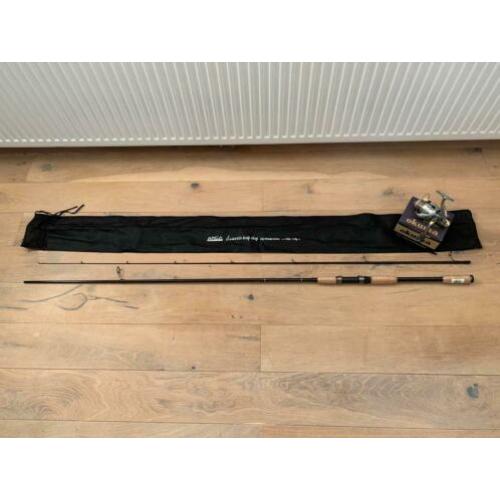 Nieuwe Arca Accurate dropshothengel + Okuma molen, 3 meter