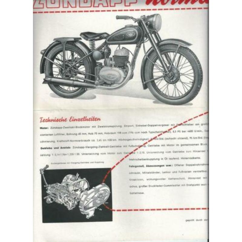 Zundapp norma folder (uitklap )