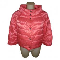 D4A Elisabetta Franchi roze dons jas gouden merk drukkers S