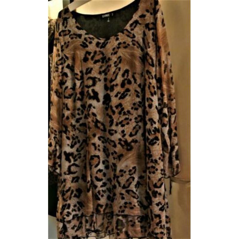 Sybel tuniek voille panter luipaard tijger leopard Mt 46/48
