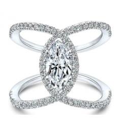 Elegante 925 sterling zilveren ring met witte zirkonen