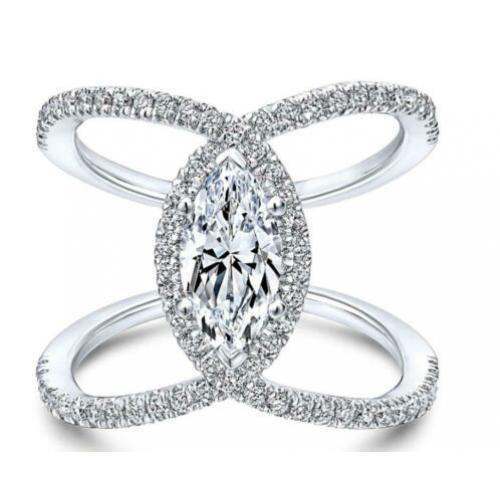 Elegante 925 sterling zilveren ring met witte zirkonen