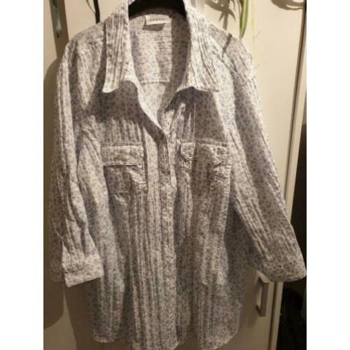 Blouse wit blauw 52 canda