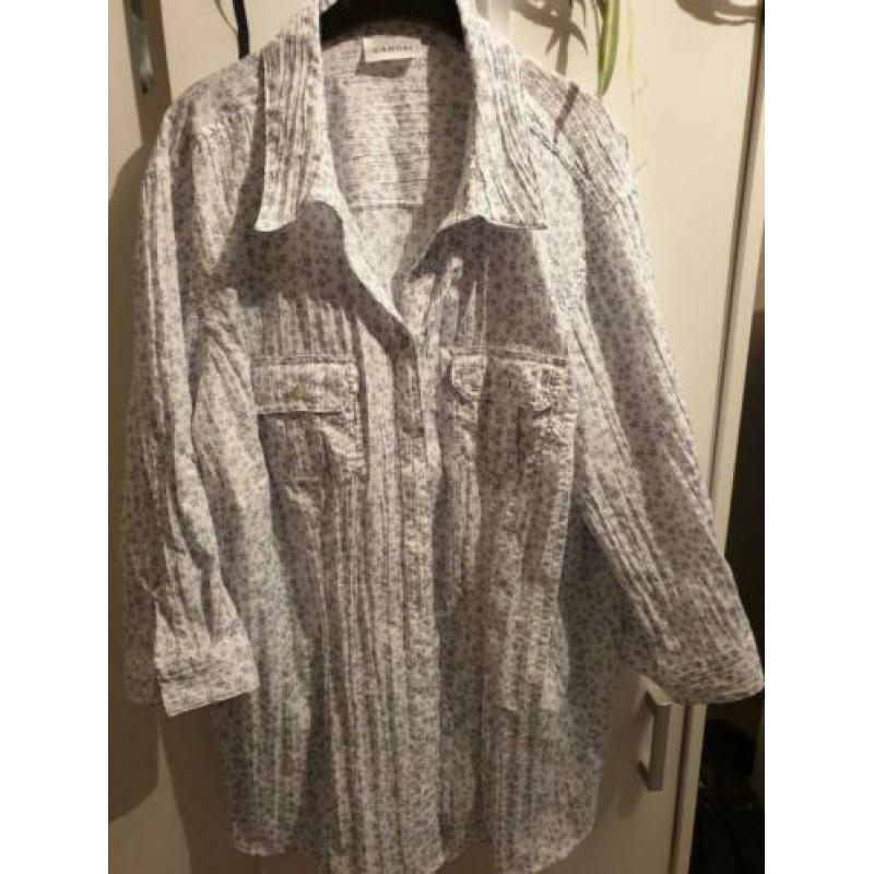Blouse wit blauw 52 canda