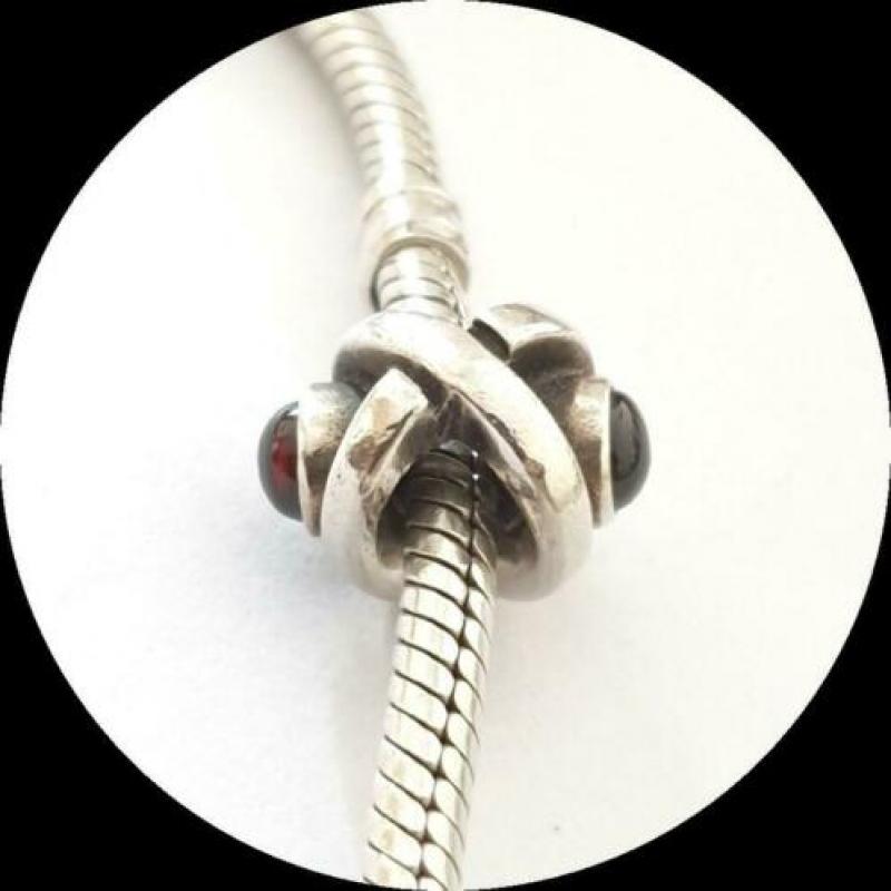 Pandora Eye 790127GR / Granaat / zilveren bedel