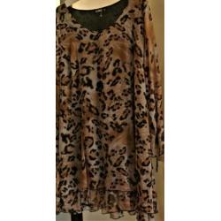 Sybel tuniek voille panter luipaard tijger leopard Mt 46/48