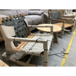 Teak schommelstoel