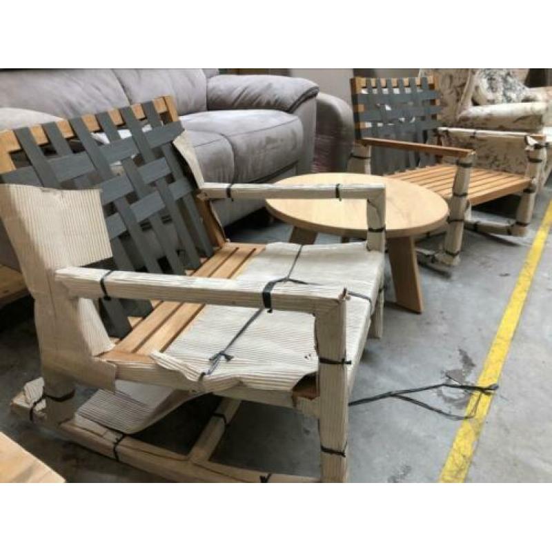 Teak schommelstoel