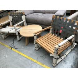 Teak schommelstoel