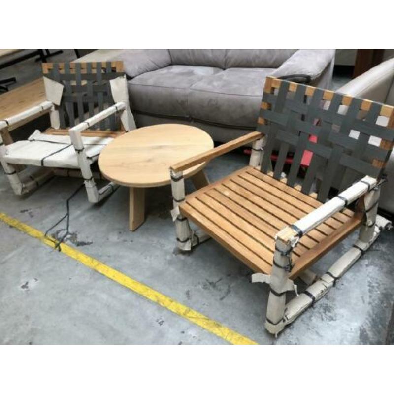 Teak schommelstoel