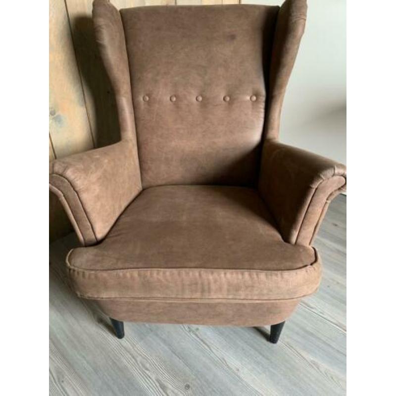 IKEA fauteuil Strandmom met voetenbank. Zo goed als nieuw