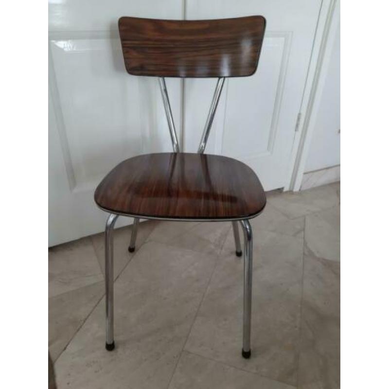 Vintage stoel jaren 50 60 Brabantia bruin houtprint