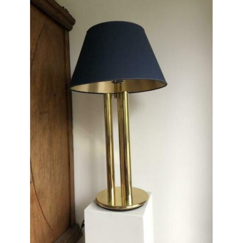 Grote vintage messing design tafellamp Bergers Collectie