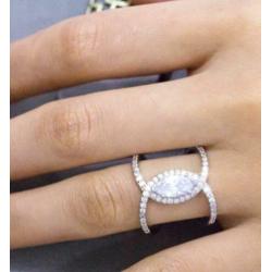 Elegante 925 sterling zilveren ring met witte zirkonen