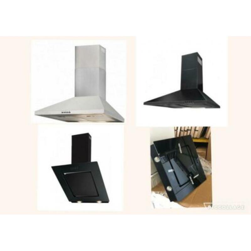 Afzuigkappen zwart of RVS 60cm en 90cmbreed