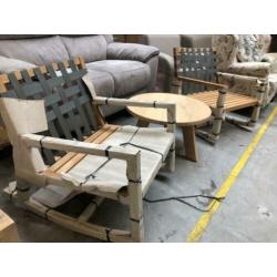 Teak schommelstoel