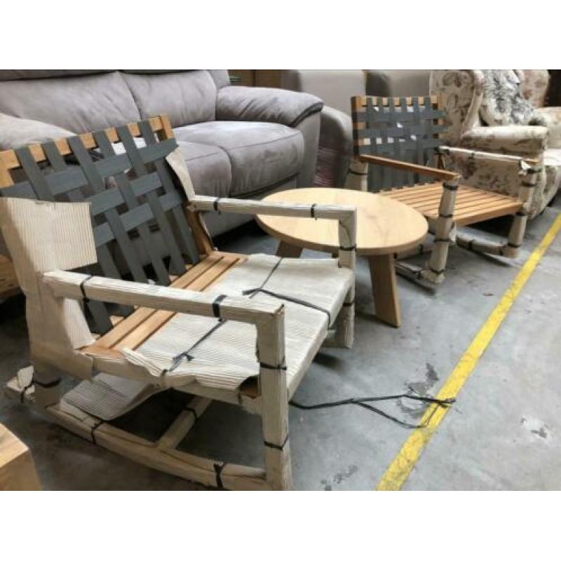 Teak schommelstoel