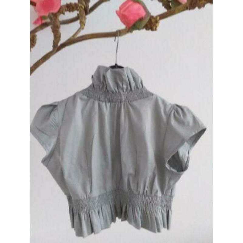 korte bolero met ruches en brede elastische band mt M/ L/xl