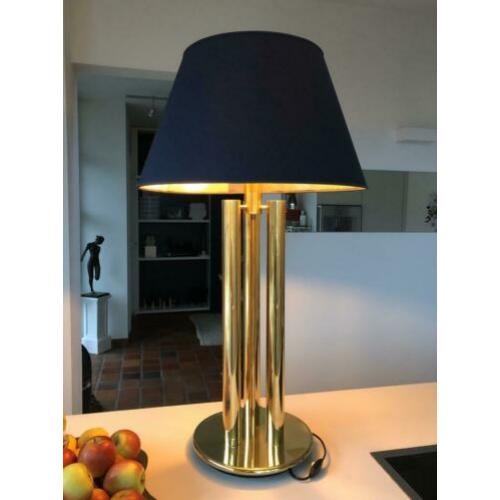 Grote vintage messing design tafellamp Bergers Collectie