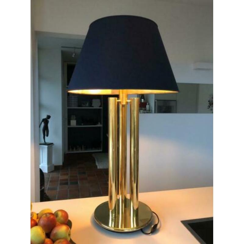 Grote vintage messing design tafellamp Bergers Collectie