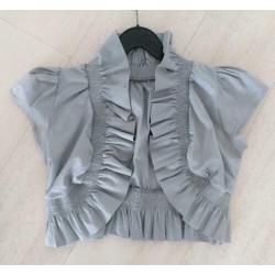 korte bolero met ruches en brede elastische band mt M/ L/xl