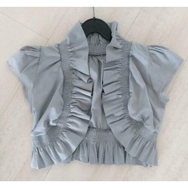 korte bolero met ruches en brede elastische band mt M/ L/xl